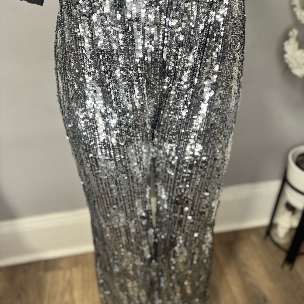 No Boundaries Silver Sequin Women's Pants